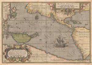 Maris Pacifici uit Theatrum orbis terrarum, 1595 door Abraham Ortelius
