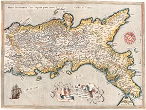 Regnii Neapolitani verissima secundum antiquorum et recentiorum traditionem descriptio, Pyrrho Ligorio auct. Geografische kaart van het gebied van het Koninkrijk Napels in Italië uit 