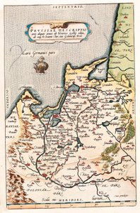 Thietmarsiae, Holsaticae regionis parties typus Geografische kaart van het gebied in Noord-Polen met de stad Dantzig (Dantzig, Gdansk) uit 