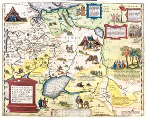 West-Rusland, Zuidoost-Turkije, Armenië, Azerbeidzjan, Noord-Iran, Turkmenistan, Oezbekistan, West-Kazachstan door Abraham Ortelius