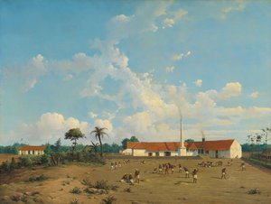 De suikerfabriek van Kemanglen bij Tegal, Java door Abraham Salm