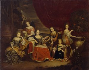 De kinderen van prins Johan George II van Anhalt-Dessau door Abraham Snaphaen