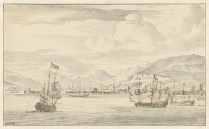 Gezicht op Smyrna (Izmir) door Abraham Storck