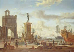 Haven van Livorno door Abraham Storck