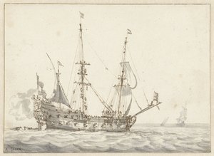 Hollands oorlogsschip door Abraham Storck