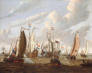 Peter de Grote wordt ontvangen door de Nederlands-Oost-Indische Compagnie door Abraham Storck