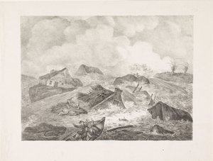 Doorbraak van de Kamperdijk, 1825 door Abraham Vinkeles