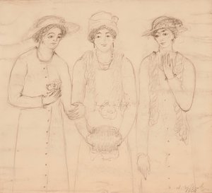 Drie vrouwen, 1908 door Abraham Walkowitz