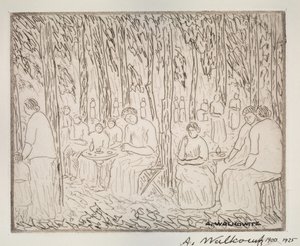 Onder Twee Bomen, 1900-1925 door Abraham Walkowitz