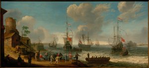 Nederlandse schepen in een riviermonding