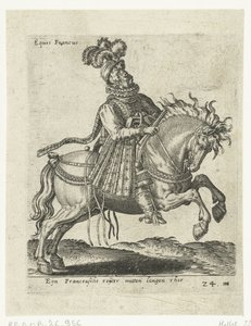 Franse ruiter met pistool door Abraham de Bruyn (attributed to)