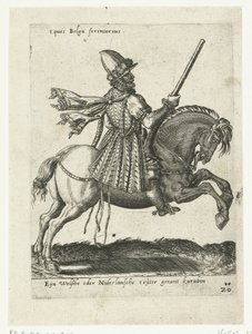 Nederlandse ruiter met karabijn door Abraham de Bruyn (attributed to)