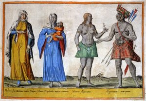Inheemse volkeren van Noord-Afrika, ca. 1580 (gravure) door Abraham de Bruyn