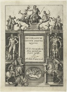 Titelpagina voor Omnium pene Europae, Asiae, Aphricae, Americae gentium habitus door Abraham de Bruyn