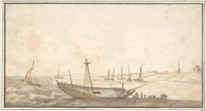 Strand met Schepen bij Scheveningen