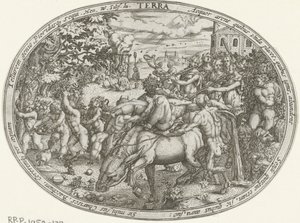 Triomftocht van Bacchus en Silenus: het element aarde door Abraham van den Hecken