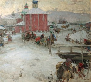 Winter, 1909 door Abram Efimovich Arkhipov