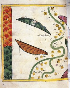 Kaart van de Nijldelta en twee oases door Abu Muhammad Al Idrisi or Edrisi