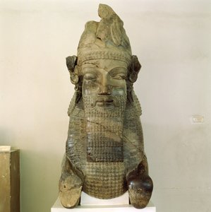 Menselijk-hoofdstad, van de Tripylon, Persepolis, Iran, 500-480 v.Chr.