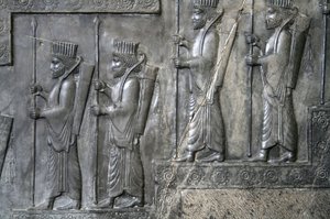 Muurgravure die de Koninklijke Garde afbeeldt, Tachara, Persepolis, ca. 6e-5e eeuw v.Chr.