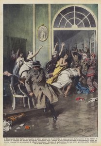 In Minneapolis (Verenigde Staten), een bandiet, midden op de dag, met een revolver in de hand