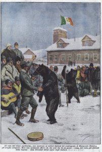 Ondanks het zeer strenge klimaat, ontbreekt het de Italiaanse soldaten van het contingent in Moermansk niet aan...