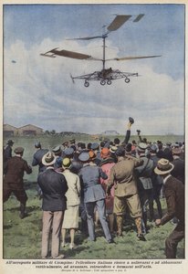 Op de militaire luchthaven van Ciampino, slaagt de Italiaanse helikopter erin om op te stijgen en te landen...