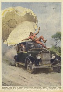 Op een hoogte van 800 meter, een acrobatische piloot, bekend in Spanje als de Rode Duivel