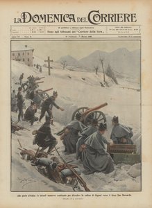 Aan de poorten van Italië, de huidige gecombineerde manoeuvres om de heuvel van Gignod richting de Grote Sint-Bernhard te verdedigen door Achille Beltrame
