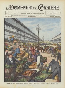 Opening van de nieuwe grote fruit- en groentemarkt in Milaan waar jaarlijks voor 50 miljoen wordt verhandeld door Achille Beltrame