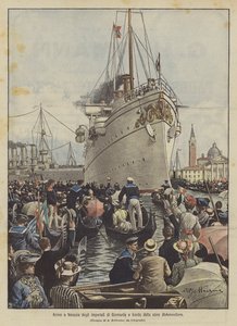 Aankomst in Venetië van de keizerlijke familie van Duitsland aan boord van het schip Hohenzollern