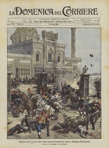 Aanslag op sultan Abdul Hamid tijdens de selamlik bij de Hamidie-moskee in Constantinopel