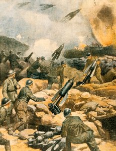 Bombardement van Carso-linies door Achille Beltrame