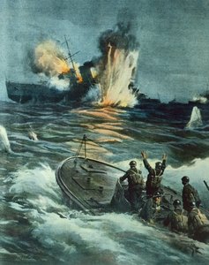 Britse kruiser gezonken door Italiaanse MAS, 1 juni door Achille Beltrame