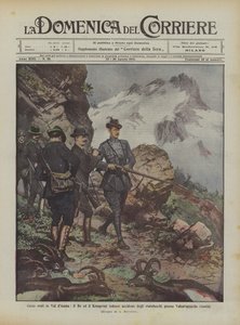 Koninklijke jacht in de Aostavallei, de koning en de Duitse kroonprins doden steenbokken bij Valsavaranche (Aosta)