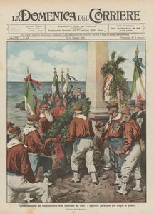 Herdenking van de vijftigste verjaardag van de expeditie van de Duizend, de overlevende Garibaldini bij de rots van Quarto