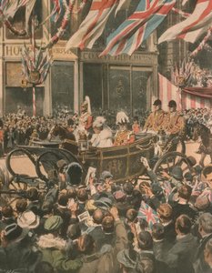 Omslagillustratie van het jubileum van Koning George V; Londen, Engeland door Achille Beltrame