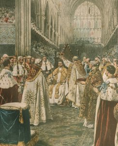Omslagillustratie van de kroning van koning George V; Londen, Engeland door Achille Beltrame