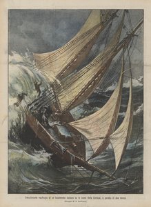 Spannend schipbreuk van een Italiaans schip aan de kust van Corsica, en verlies van twee scheepsjongens