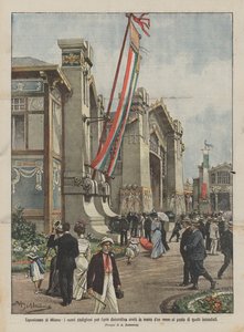 Tentoonstelling van Milaan, de nieuwe paviljoens voor decoratieve kunst opgericht in minder dan een maand op de plaats ?