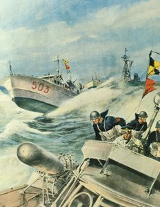 Snelle Italiaanse marineschepen patrouilleren in het Middellandse Zeegebied, 12 september