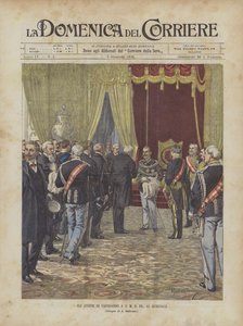 Nieuwjaarswensen aan Zijne Majesteit de Koning, in het Quirinaal door Achille Beltrame