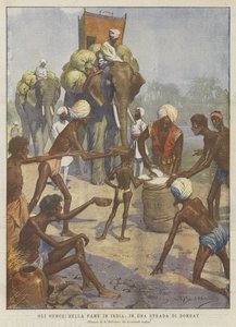 De Verschrikkingen van de Honger in India, op een Straat in Bombay