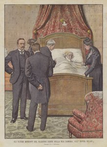 De laatste momenten van Maestro Verdi in zijn kamer, in het Hotel Milan