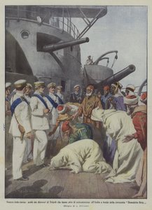 Italiaans-Turkse oorlog, Arabieren uit de omgeving van Tripoli die zich onderwerpen aan Italië door Achille Beltrame