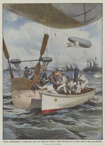 Zeer moderne oorlog, onze luchtschepen op reis van Tripoli naar Zuara ankeren voor de eerste keer ?