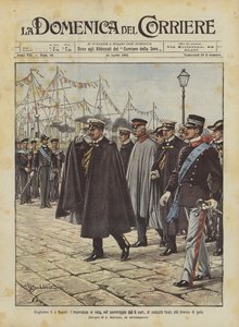Wilhelm II in Napels, de keizer gaat op de middag van 6 juni naar het koninklijk paleis voor een galadiner