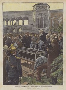 De begrafenis van Verdi in Milaan, de begrafenis op de Monumentale Begraafplaats door Achille Beltrame