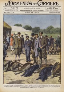 De koningen en prinsen die in Rome bijeenkwamen voor het huwelijk van Umberto van Savoye en Maria van België