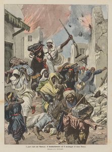 De ernstige gebeurtenissen in Marokko, het bombardement en de plundering van Casablanca door Achille Beltrame